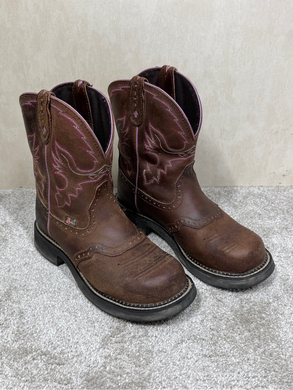 Justin Boots WKL9980 8in Gypsy Collection Wanette Steel Toe Western Boots 8.5B